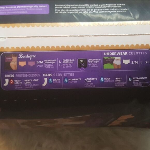 Always Discreet Boutique Disposable Underwear Maximum Absorption Size XL - Picture 3 of 4